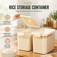 Superior Plastic Rice Storage Container Home Use Insect-Proof Moisture-Proof Sealed Large 20-Pound Rice Box Grain Flour