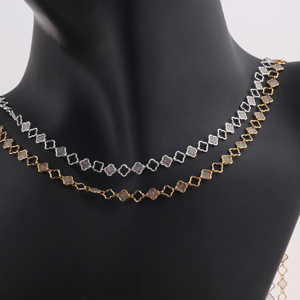 Cadena de Eslabones de Trébol Hueca/Esmaltada 1+1, Creativa, Chapada en Oro de 14K/Plata 925, <span class=keywords><strong>Accesorios</strong></span> <span class=keywords><strong>para</strong></span> Hacer Collares y Pulseras Permanentes - Product Image 5