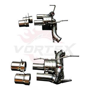 Kit d'échappement Catback en acier inoxydable poli miroir Vortex avec embouts quadruples pour Ferrari FF 6.3L V12 2011-2016, modification de course - Product Image 3