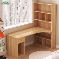 Bureau d'angle moderne en L Wayon avec étagère et support pour ordinateur, poste de travail en bois pour bureau à domicile et configuration de jeu