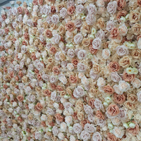Dinding Bunga Mawar Champagne Buatan NINI Dekorasi Jendela Cantik Dinding Kustom Latar Belakang Pernikahan Backdrop Pernikahan