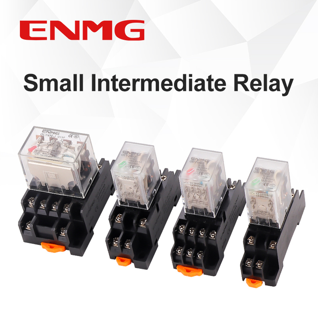 ENMG Relay 220V AC & 12V/24V DC Electromagnetic Relays Suitable for Industrial Electrical Equipment Control & Easy Installation