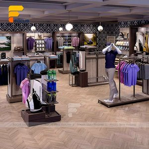 Dispositivo di vendita al dettaglio di abbigliamento da Golf moderno negozio sportivo personalizzato espositore Boutique negozio di abbigliamento Design di Layout di mobili interni - Product Image 4