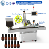 Etiquetadora Automática Horizontal Envolvente SKILT PWM-A con Caja de Engranajes PLC para Productos Cilíndricos Pequeños (Empaque de Metal/Madera)