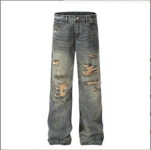 <span class=keywords><strong>Pantaloni</strong></span> in Denim a gamba larga stile Punk Casual alla moda da <span class=keywords><strong>uomo</strong></span> - Product Image 1