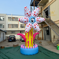 Ballon gonflable en forme de fleur de dessin animé de 4 m pour la décoration de parcs, jardins et camping-casernes