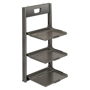 Multi Layer Kitchen Wall Mounted Shelf Aluminum Foldable L Shaped Three Tier Food Prep Rack - Product Image 5