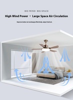 Ventilateur de plafond moderne 42 pouces en fer avec lampe LED haute vitesse, télécommande, 5 pales métalliques, 220V, pour salon, salle à manger, maison, avec lumière