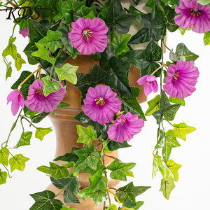 Guirlandes de fleurs artificielles réalistes, fausses fleurs de <span class=keywords><strong>trompette</strong></span> rouges suspendues, <span class=keywords><strong>fausse</strong></span> lierre pour la décoration murale de la maison et des mariages - Product Image 4