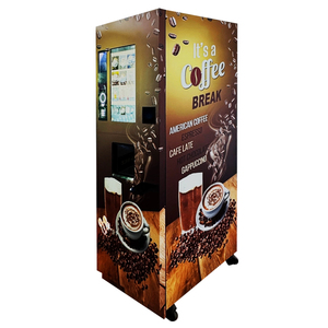 Máquina expendedora de café robótica con sistema automático de transporte y tapado de vasos, kiosco de autoservicio para zonas comerciales. - Product Image 1