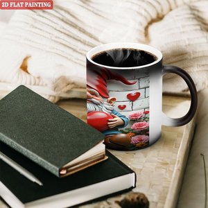 Mug magique personnalisé pour la Saint-Valentin, motif personnalisé, noir givré, 11 oz, tasse en céramique sensible à la chaleur - Product Image 3