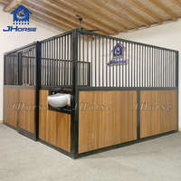 Style européen Bambou enduit de poudre Remplissage Métal Nettoyage Endroit Cheval Stable Porte coulissante Cheval Stalle Boîte avant