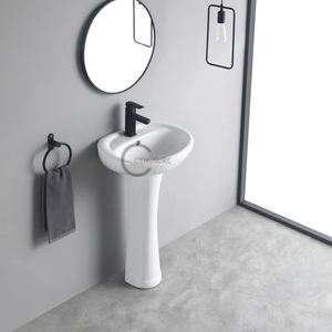 Lavabo colonne basique abordable, moderne et minimaliste pour salle de bain - Product Image 5