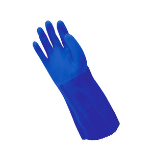 Blue <b>PVC</b> Industrial <b>Gloves</b> EN388 Certified Full Hand Waterproof <b>Gloves</b> Cotton Lining Anti-Cut Anti-Slip Coating Oil-Resistant - Product Image 4