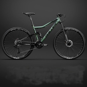 Bicicleta de Montaña con Doble Amortiguación y Frenos de Disco, Color Verde Grisáceo, 29 Pulgadas, 24, 27, 30 Velocidades, para Adultos, en Existencia - Product Image 1