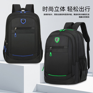 Laptop <b>Backpack</b> With Computer Interlayer Water Resistance Business Travel Unisex Shoulder <b>Straps</b> Solid Color Black Blue Orange - Product Image 4