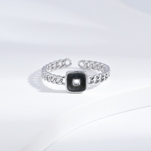 wholesale plata 925 sterling silver shell Geometric <b>ring</b> Minimalist Unisex Rhodium Plated gemstone <b>adjustable</b> <b>rings</b> for girls - Product Image 1