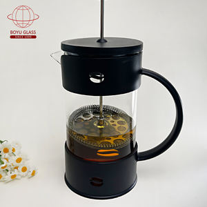 Cafetière française écologique brise-thé en verre avec tasse à main filtre à pression pour café et thé - Product Image 3