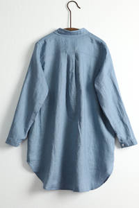 <span class=keywords><strong>Camicia</strong></span> <span class=keywords><strong>di</strong></span> <span class=keywords><strong>lino</strong></span> a maniche lunghe per le donne grandi camicie sottili <span class=keywords><strong>di</strong></span> medio stile per la primavera e l'autunno Top <span class=keywords><strong>femminile</strong></span> camicie - Product Image 3