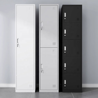 Casier métallique antivol à porte simple en acier avec serrure sécurisée pour vestiaire d'employés