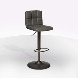 Sgabello DELEK in Ecopelle Grigio Vintage - Product Image 1