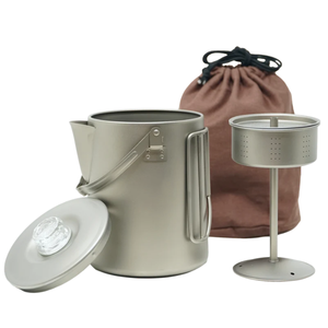 Percolador de café para acampar de titanio, cafetera ultraligera de 15L con filtro para senderismo al aire libre, mochilero - Product Image 2