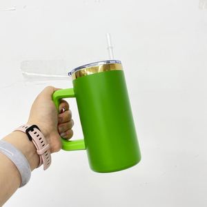 20oz Powder Coated Christmas <b>Mirror</b> Gold Plated Coffee Beer Mugs Tumbler with Removable Plastic Handle for Laser Engraving - Product Image 2