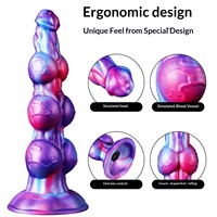Fernbedienbarer Vibrierender Silikon-Analplug mit Saugnapf Fantasy Multi-Knoten Perlen-Dildo Erwachsenen-Sexspielzeug für Paare