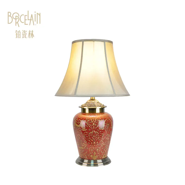 Chinesische Großhandel antike Luxus Wohnzimmer Bett Seite moderne Zuhause dekorative Porzellan Keramik Tisch lampe für Dekor
