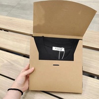 Boîte d'emballage pour t-shirt en papier kraft recyclé écologique avec enveloppe personnalisée, impression de marque personnalisée, pelliculage mat