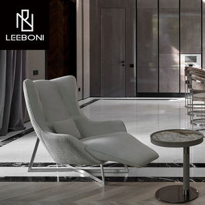 Aangepaste Indoor Stalen Basis Uniek Design Woonkamer Stoel Bank Moderne Elegante Luxe Lederen Of Stof <span class=keywords><strong>Chaise</strong></span> <span class=keywords><strong>Lounge</strong></span> - Product Image 2
