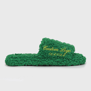 Custom Men's Memory Foam <strong>Leopard</strong> Brown Platform Fuzzy Fluffy Faux Shearling Fur Slides <strong>Slippers</strong> - Product Image 1