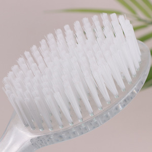 Brosse de bain à long manche, poils doux, forme ovale, en plastique, pour le massage du dos, utilisation sous la douche - Product Image 2