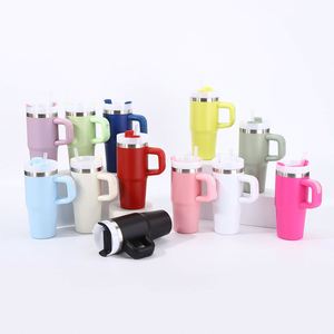 14oz <b>Kids</b> Stainless Steel Outdoor Beverage Cup with Straw Lid Easy Grip Handle Travel Tumbler - Product Image 5
