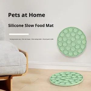 Pet Slow Feeding <b>Mat</b> Portable Silicone Suction Cup Anti-Choking Leak-Proof Licking Pad Leaf Pattern for <b>Cats</b> Dogs - Product Image 3