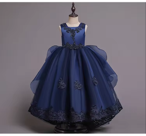 Stile europeo moda calda ragazza abito da sposa soffice fata bambini vestito da festa giallo abiti a fiori per le ragazze di 10 anni - Product Image 6