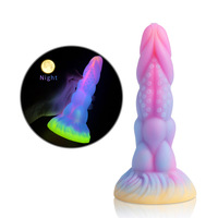 Nouveaux Dildos Anaux en Silicone Lumineux Monstre Alien avec Ventouse, Dildo Monstre Dragon Réaliste, Plug Anal pour Hommes et Femmes