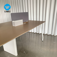 LIWEI Bureau d'ordinateur moderne en bois extensible pour 4 à 6 personnes, poste de travail de bureau à aménagement ouvert, qualité commerciale, pour équipe