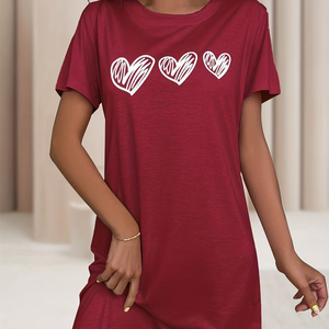 Pigiama a maniche corte da <span class=keywords><strong>donna</strong></span> di alta qualità traspirante con stampa d'amore <span class=keywords><strong>abbigliamento</strong></span> Casual per la casa Sexy e <span class=keywords><strong>comodo</strong></span> per l'estate - Product Image 5
