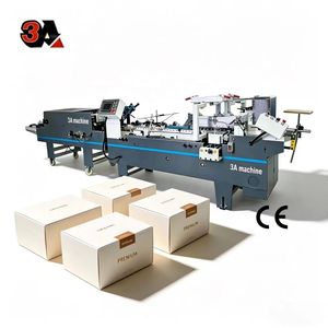 Machine plieuse-colleuse automatique d'occasion CQT-580, pré-pliée, avec cœur PLC, garantie 1 an, pour la fabrication de boîtes en carton à grande vitesse - Product Image 1