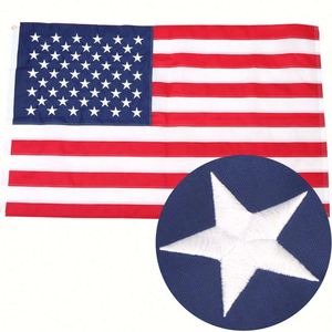 Drapeau américain personnalisé 3x5 pieds en polyester, mât en aluminium, étoiles et rayures doublement cousues, pour les défilés de vacances, la décoration extérieure - Product Image 6