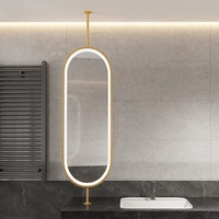 Miroir de salle de bain moderne à LED avec capteur tactile intelligent, miroir mural de salle de bain à LED