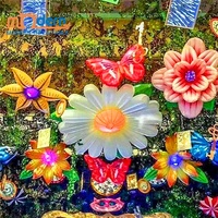Discothèque Disco LED Light Plantes à fleurs gonflables avec taille et couleur personnalisables et ventilateur intégré pour le thème de la forêt de la jungle