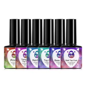 Vernis à ongles <span class=keywords><strong>semi</strong></span>-permanent 7 ml, <span class=keywords><strong>base</strong></span> <span class=keywords><strong>coat</strong></span> et <span class=keywords><strong>top</strong></span> <span class=keywords><strong>coat</strong></span> sans essuyage, gel de conception, primer, séchage à l'air, améliorant, vernis, outil de nail art UV LED - Product Image 1