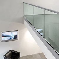 CBMmart Garde-corps moderne en verre à profil en U pour piscine, escalier, balustrade, main courante, extérieur de maison, balcon