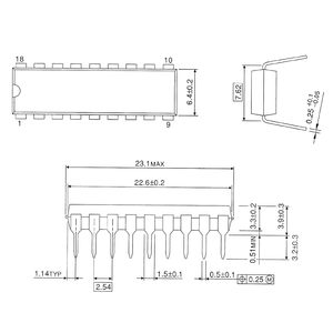 ULN2803 ULN2803APG高電圧高電流<span class=keywords><strong>8</strong></span>ウェイダーリントントランジスタアレイNPN <span class=keywords><strong>IC</strong></span> DIP-18 (10個入り) - Product Image 2