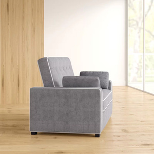 Baihai sang trọng hiện đại màu xám da Sofa giường phòng khách nhung nhiều sofa gấp sofa tường giường - Product Image 4