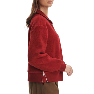 Custom <strong>Ladies</strong> Half Zip Stand Collar Fleece Pullover <strong>Sweatshirt</strong> Wholesale Sort Warm Red <strong>Christmas</strong> Festival <strong>Sweatshirts</strong> <strong>for</strong> Women - Product Image 4