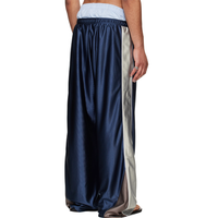 Nouveau pantalon de jogging en satin pour homme, coupe droite, respirant, taille basse élastique, avec cordon de serrage et empiècements contrastants, style sportif et tendance