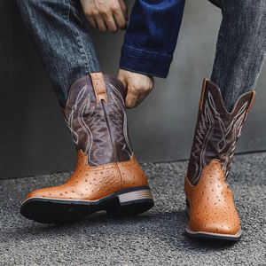 Bottes de cowboy en PU pour hommes, vente en gros, fabrication sur mesure, bottes de cowboy western pas chères, design mexicain tendance pour hommes - Product Image 3